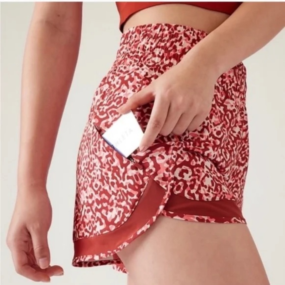 Athleta High Rise Mesh Racer Shorts - Picture 2 of 4